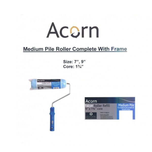 Acorn Paint Roller Blue - Medium Pile